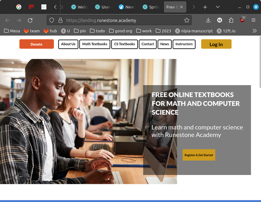 Runestone.Academy home Page