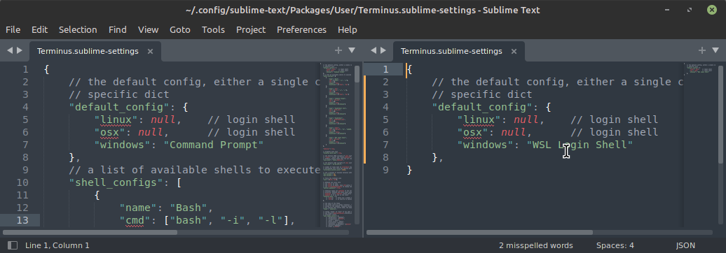 change Command Prompt to WSL Login Shell
